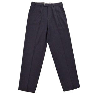 Ermenegildo Zegna Mens Pants Trousers 35 Black Pleated Cotton Blend Italy
